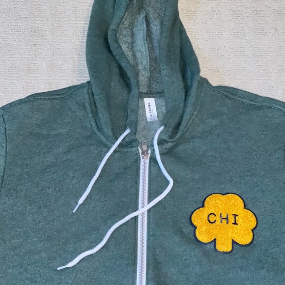 Other - ChiTown Clothing - CHI Shamrock Patch Zip-Up Hoodie - XL